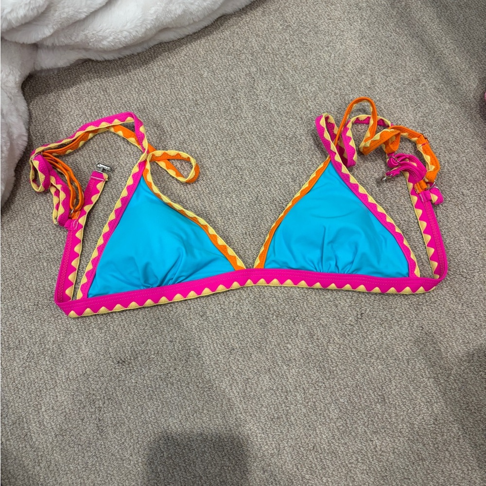 Amazon Blue and Pink Bikini Top